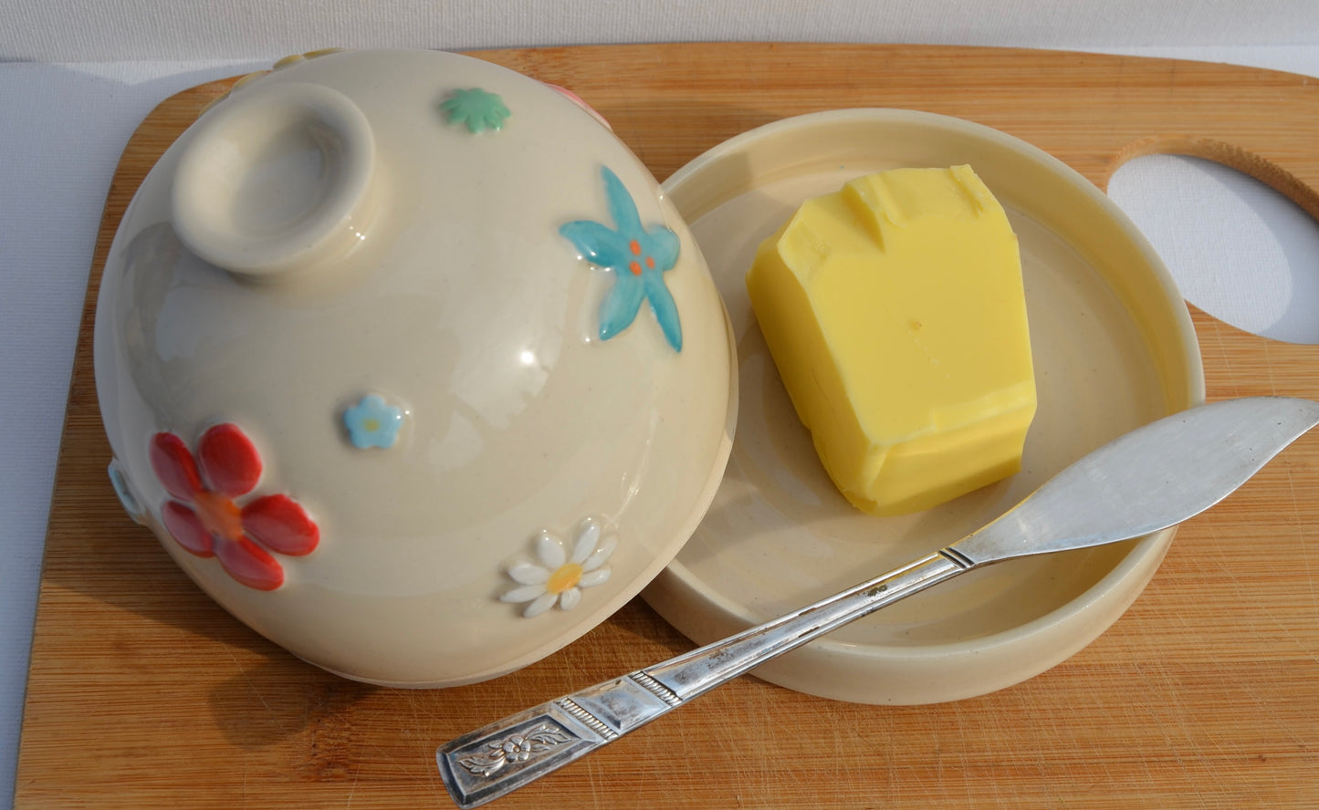 Summer Flowers Butter Dish