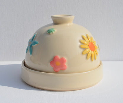 Summer Flowers Butter Dish