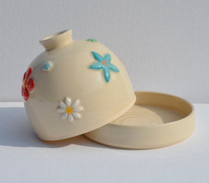Summer Flowers Butter Dish
