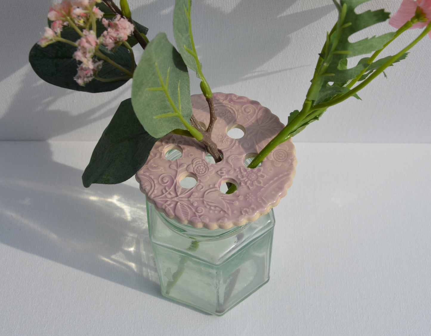 Jam jar flower holder / propagator