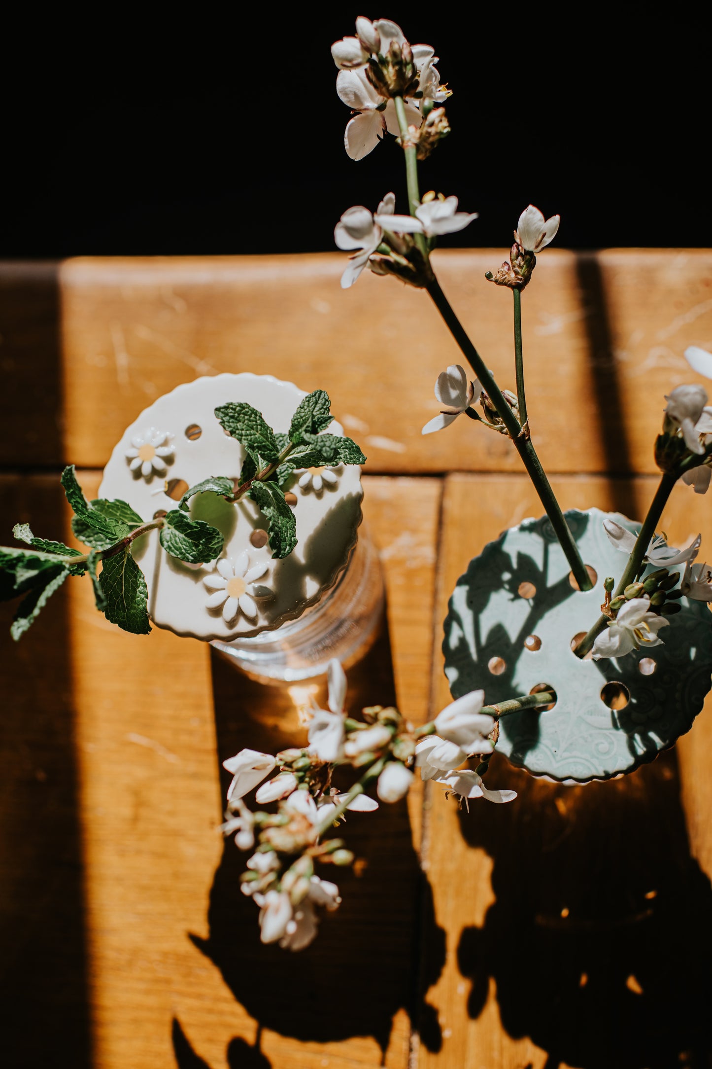 Jam jar flower holder / propagator
